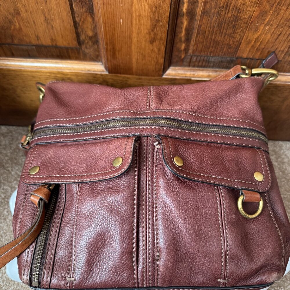 Fossil Brown Pebbled Leather Morgan Traveler Shoulder/Crossbody Bag - Picture 11 of 16